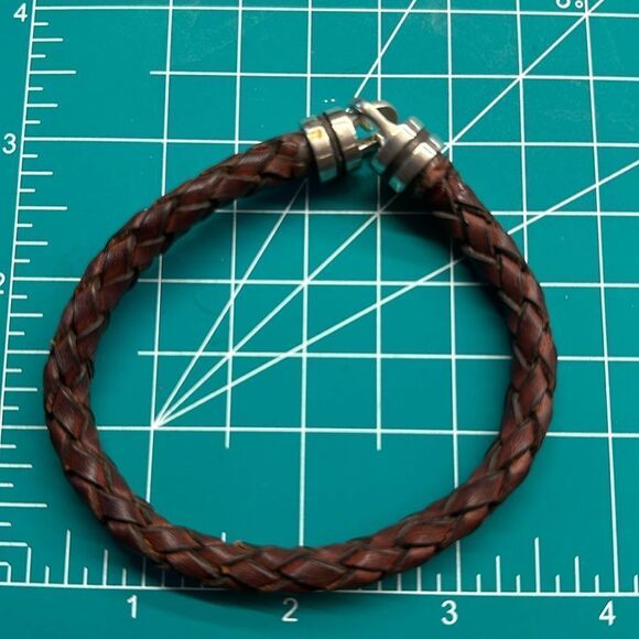 COPY - CATHERINE ZEDAH BROWN BRAIDED LEATHER WITH STERLING SILVER CLASP MENS BR… - Picture 9 of 9